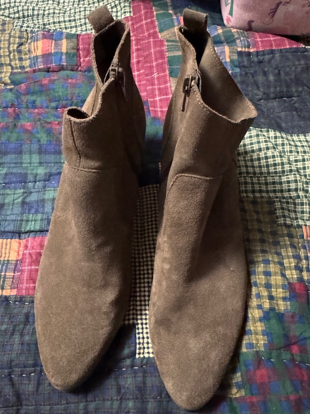 Crown Vintage Suede Heeled Booties